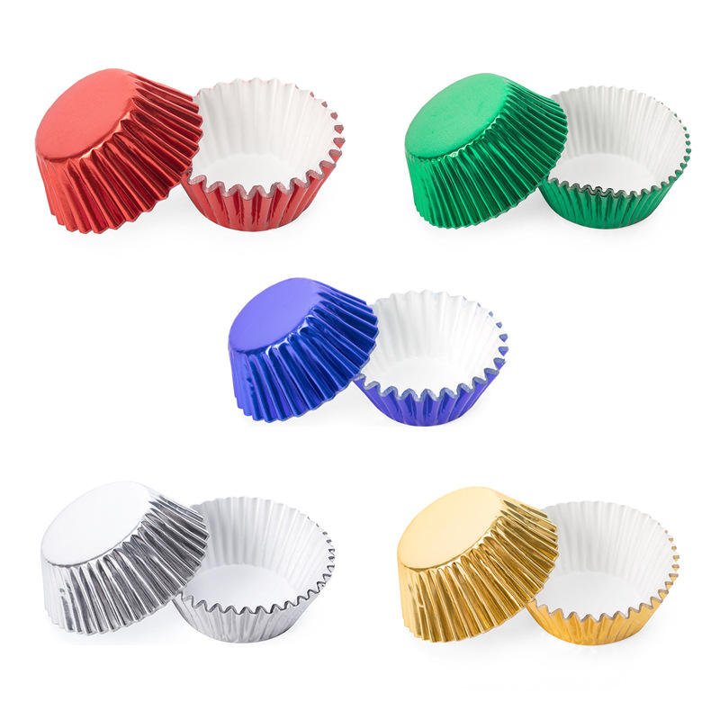 5cm Foil Cupcake Liners Assorted Colors for Baking 5cm foil cupcake liners assorted multicolor pack for bakeries and events