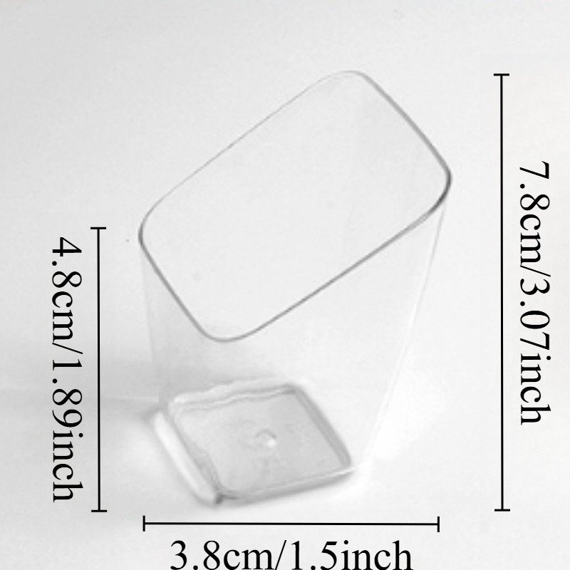 70ml Slanted Clear Plastic Dessert Cups Angled Design for Parfaits Mousse and Jellies 70ml slanted clear plastic dessert cup angled wall design for parfaits and mousse