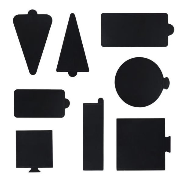 Black paper cardboard small cake trays