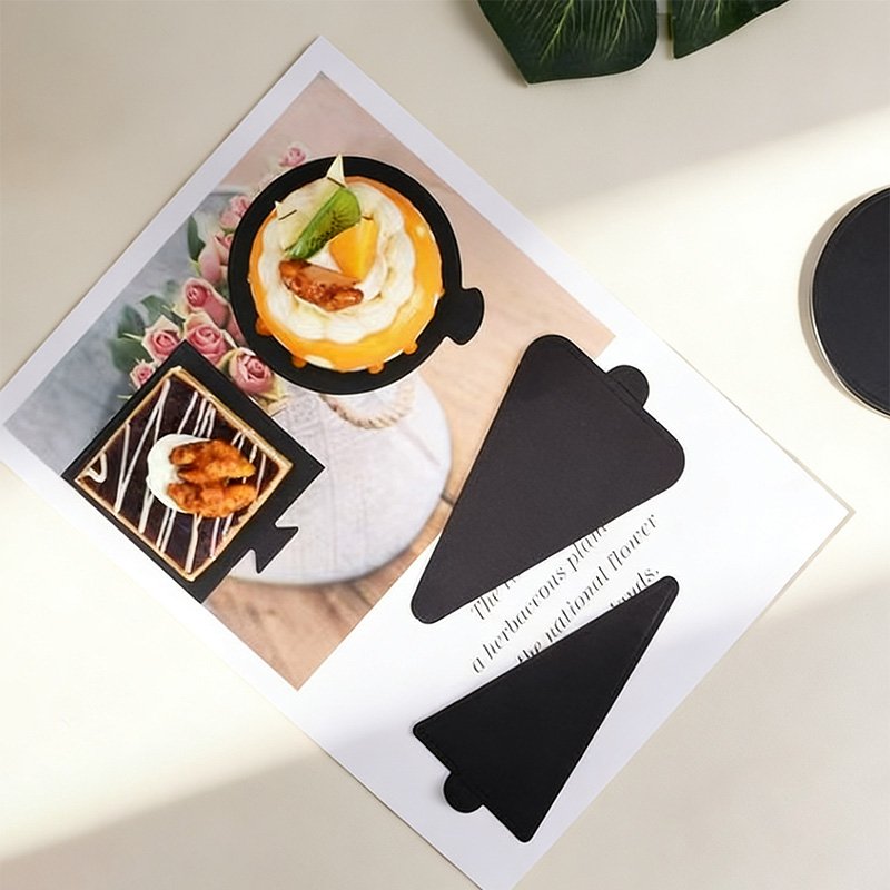 Black Paper Cardboard Small Cake Trays Black mini cake base for birthday parties, bakeries and other commercial uses