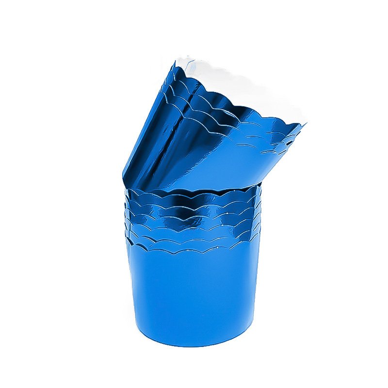 Greaseproof Metallic Baking Cupcake Liners Blue foil muffin cups – greaseproof metallic baking liners for baby showers and birthdays