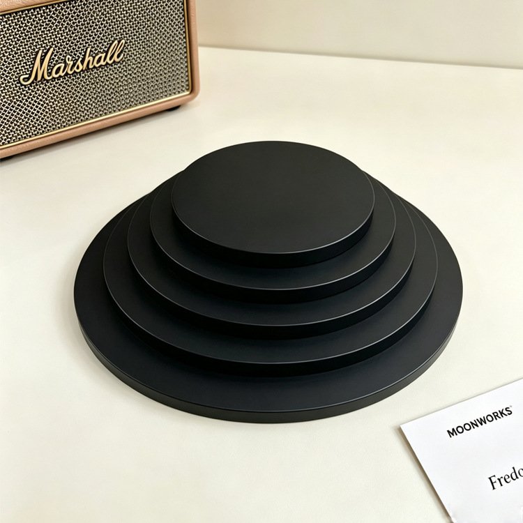 Custom 12 Inch Black Cake Drum Round Stacked black cake drums – 12 inch round boards for bakeries and wholesale supply