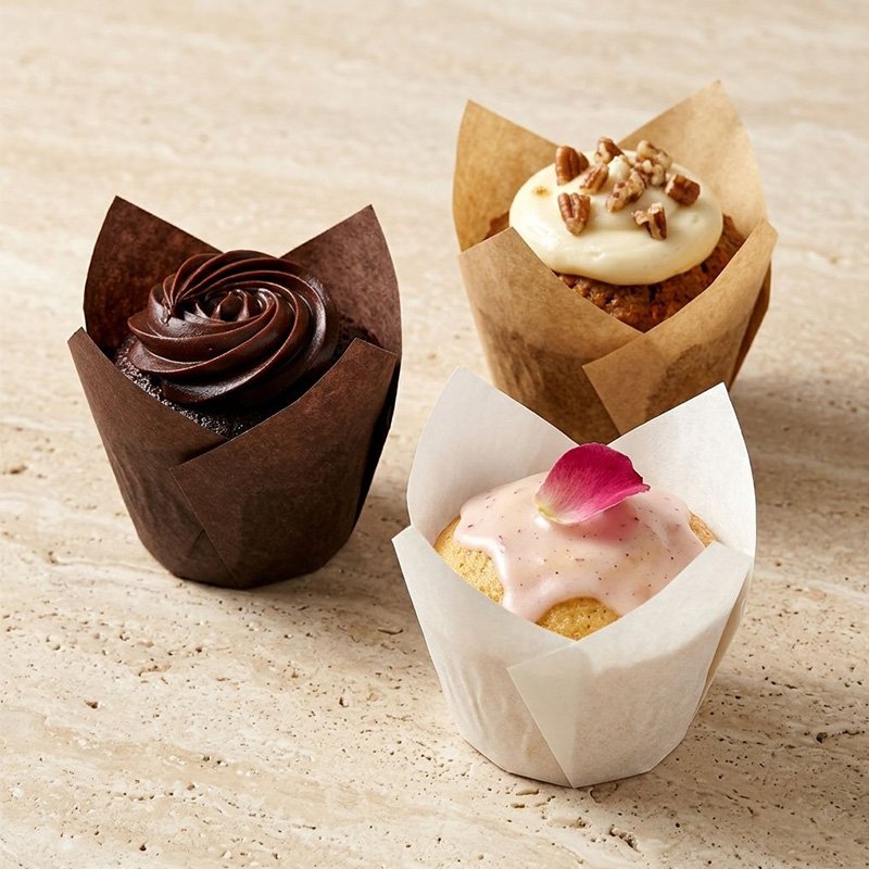 Elegant Tulip Baking Cups Paper Cupcake Liners Muffin for Wedding Party Cake High-temperature resistant tulip paper baking cups