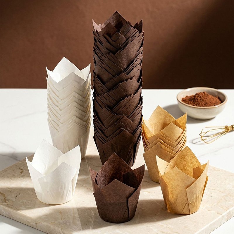 Elegant Tulip Baking Cups Paper Cupcake Liners Muffin for Wedding Party Cake Tulip cupcake liners muffin wrapper for baking