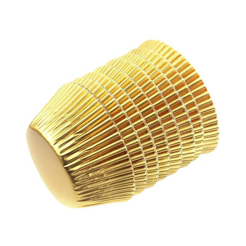 Foil Paper Cupcake Liners With PVC Tube Gold foil cupcake liners – classic metallic baking cups for anniversaries and upscale dessert tables
