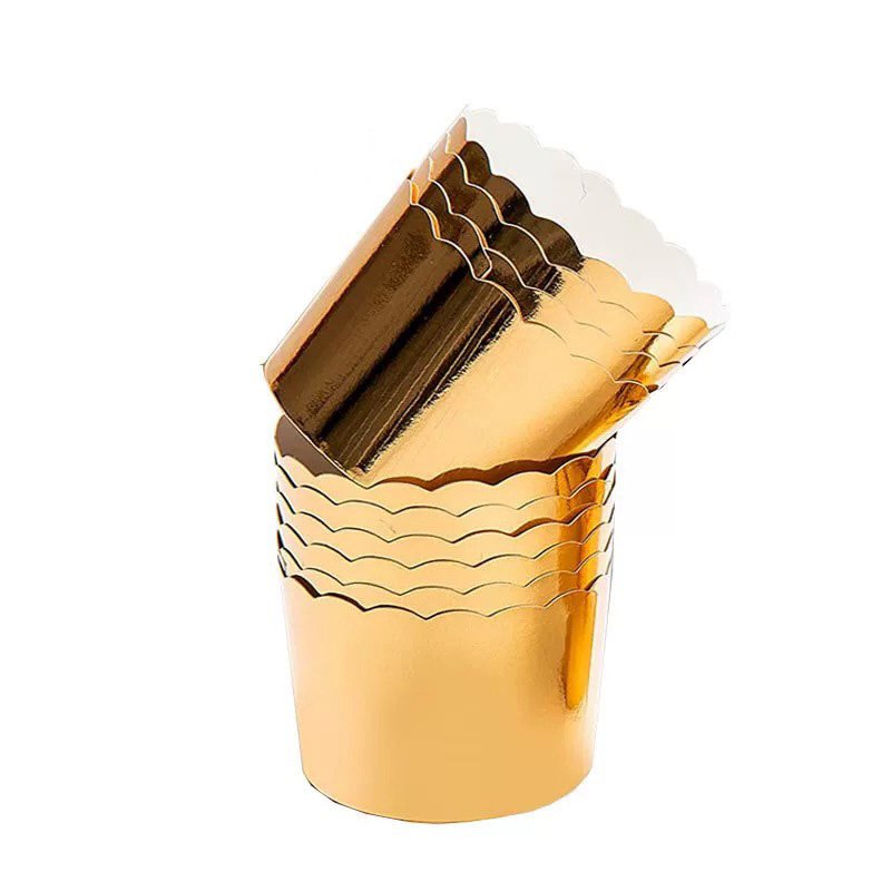 Greaseproof Metallic Baking Cupcake Liners Gold foil muffin cups – greaseproof metallic baking liners for weddings and anniversaries