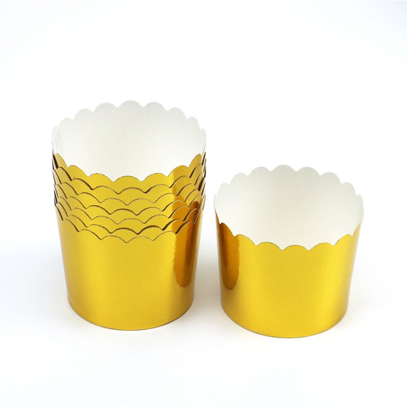 Grease Proof Foil Paper Muffin Cups Gold foil muffin cups – greaseproof metallic baking liners for weddings and anniversaries