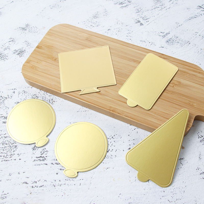 Greaseproof White Small Cake Boards Gold cardboard bases for bakeries and wholesale