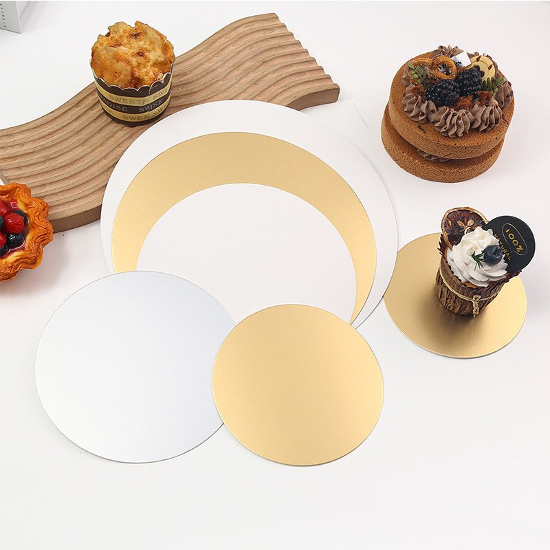Food-graded 8inch 10inch Gold White Cake Boards Round, for Cake DIY, Dessert Display 8 inch 10inch Gold White Cake Boards