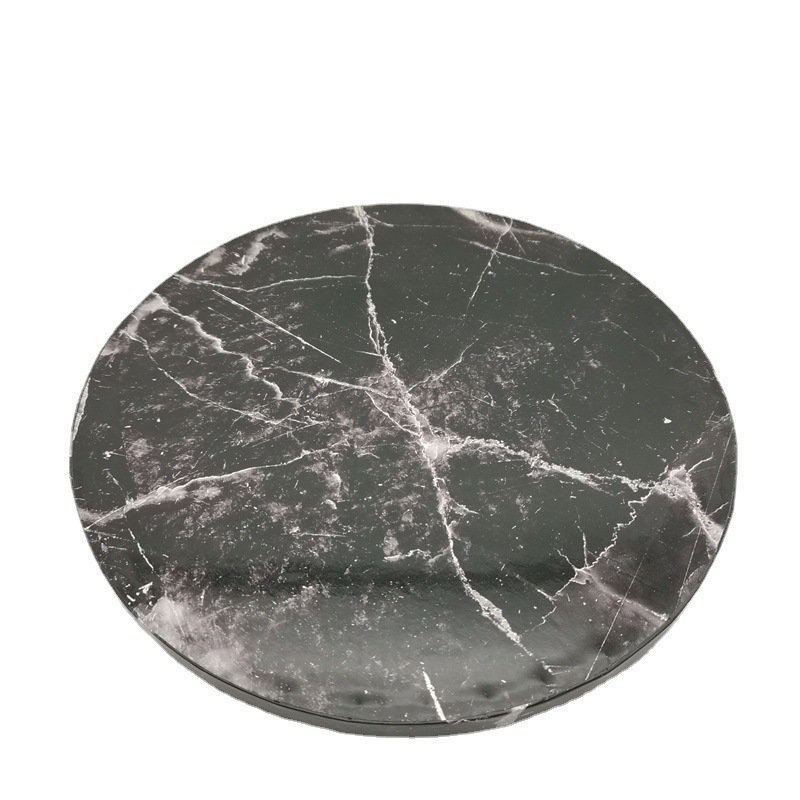 6, 8, 10, 12inch Black Round Marble Pattern Cake Drum Black marble pattern cake drum 10 inch – round cake board with stone texture for tiered cakes
