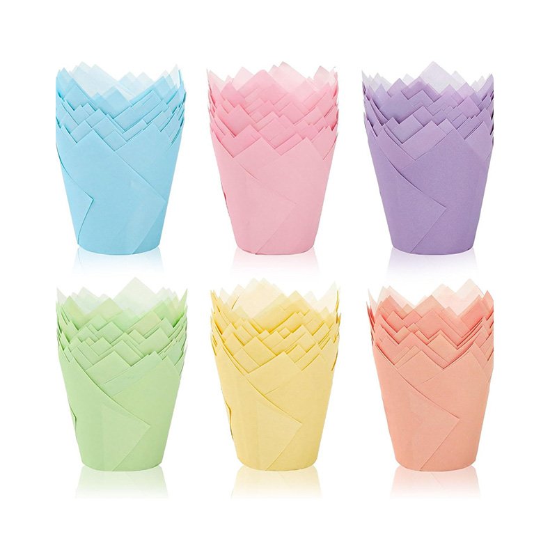 Tulip Cupcake Liners – Assorted Colors Ruffled Baking Cups Multicolor tulip cupcake liners – assorted colors ruffled baking cups for parties and weddings