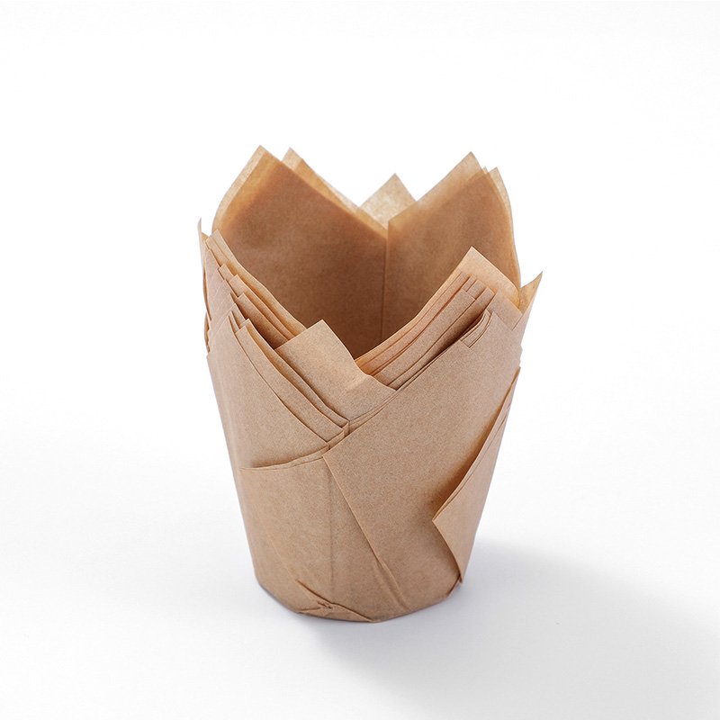 Custom Tulip Paper Baking Cupcake Liners Natural paper tulip baking cupcake liners for events
