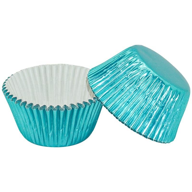 Wholesale Navy Blue Foil Baking Cups for Bakeries and Cafes Greaseproof navy blue foil cupcake liners oil resistant baking cups for Christmas parties