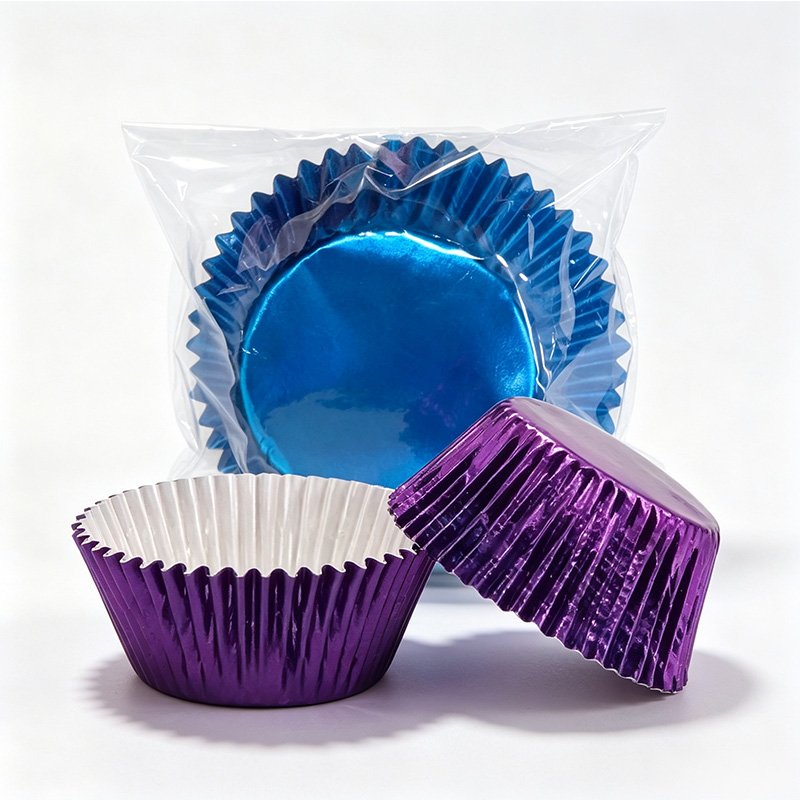 Greaseproof Purple Blue Foil Paper Cupcake Baking Cups for Baking Purple blue foil paper cupcake baking cups
