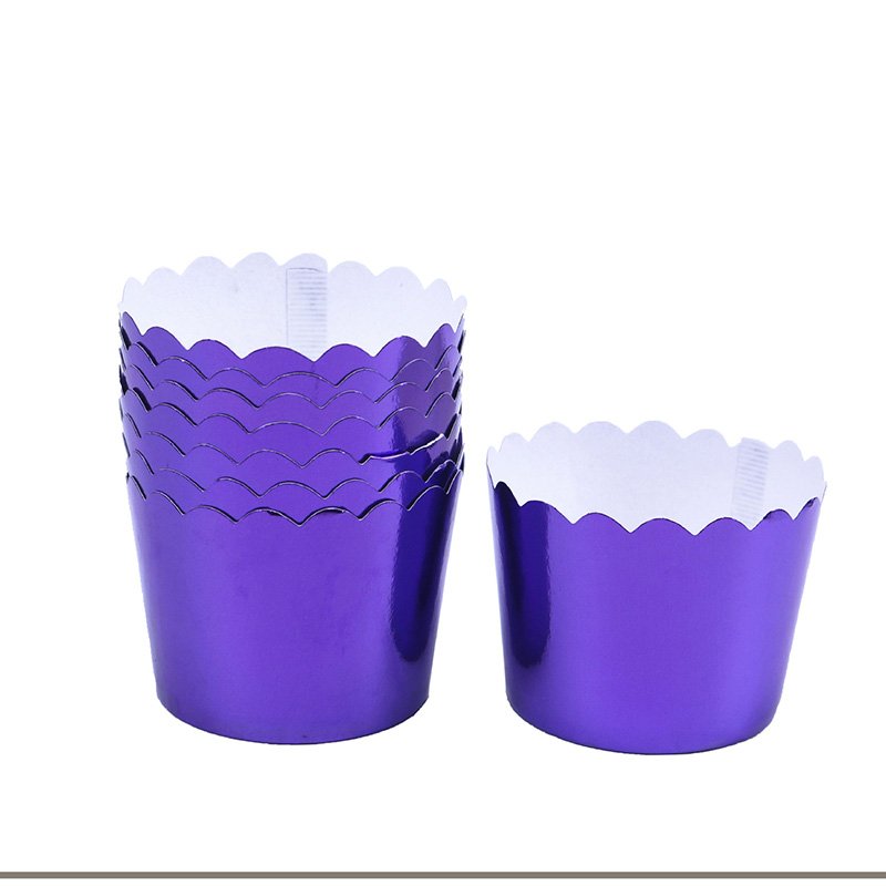 Grease Proof Foil Paper Muffin Cups Purple foil muffin cups – greaseproof metallic baking liners for Christmas and parties