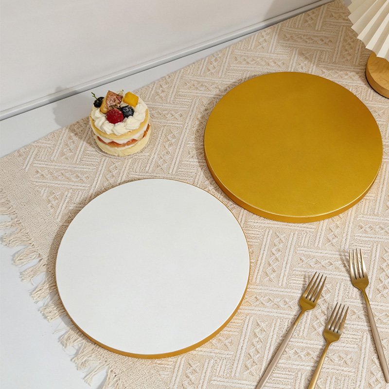 Round Thick Cardboard Cake Boards 8,10 & 12 Inch in Gold White Black Sliver Round cardboard cake board – sturdy base for cakes and pastries