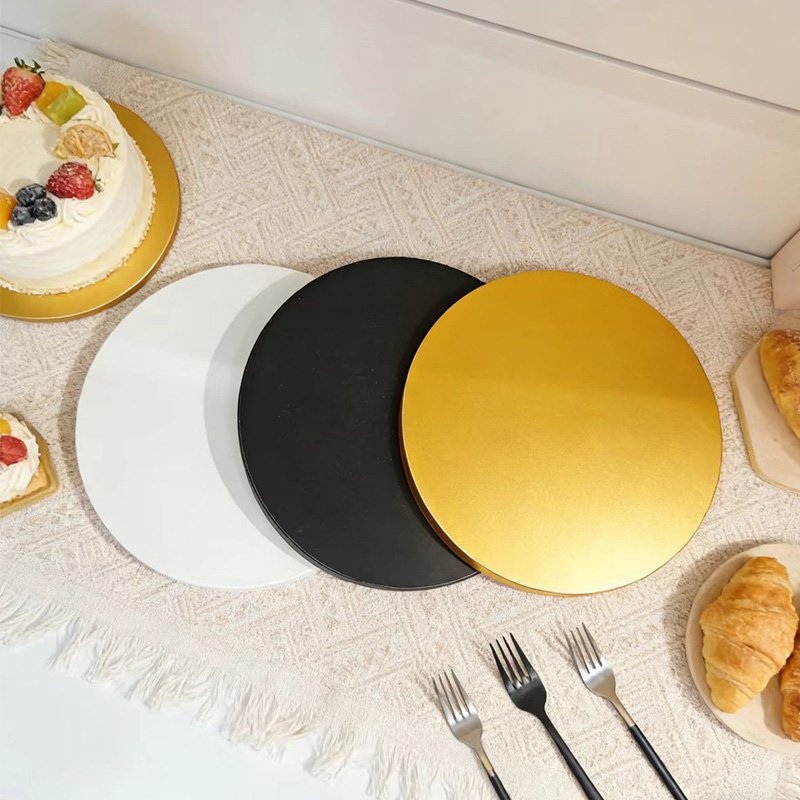 Round Thick Cardboard Cake Boards 8,10 & 12 Inch in Gold White Black Sliver Round cardboard cake boards
