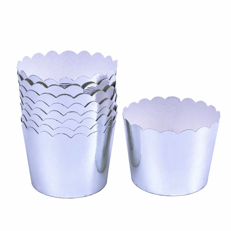 Grease Proof Foil Paper Muffin Cups Silver foil muffin cups – greaseproof metallic baking liners for modern parties and events