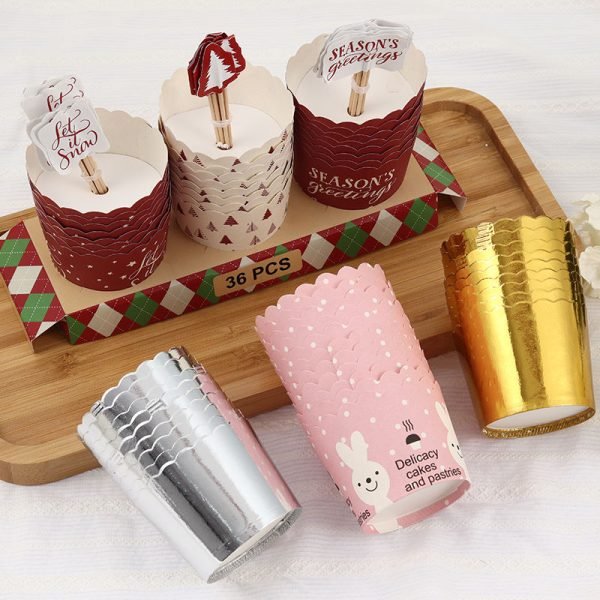 Silver gold cupcake liners