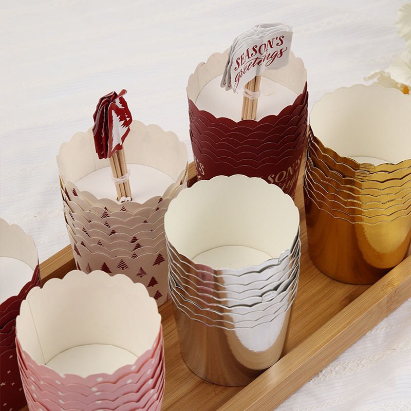 Silver Gold Cupcake Liners, Metallic Foil Muffin Cups for Daily Baking Paper foil muffin cups 5cm for baking assorted colors