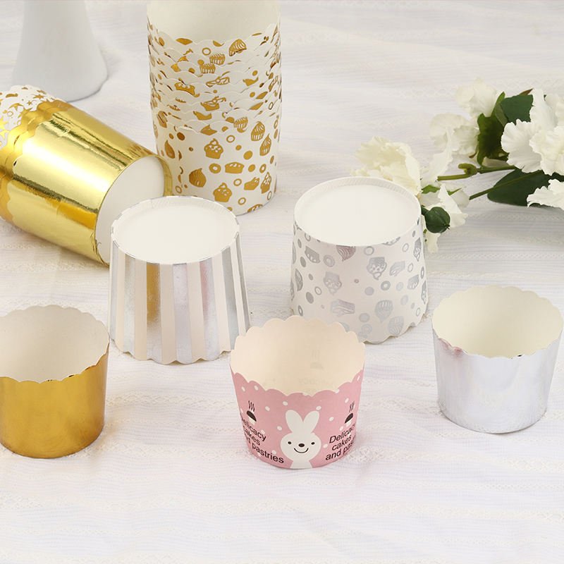 Silver Gold Cupcake Liners, Metallic Foil Muffin Cups for Daily Baking 5cm paper foil muffin cups for cupcakes and muffins