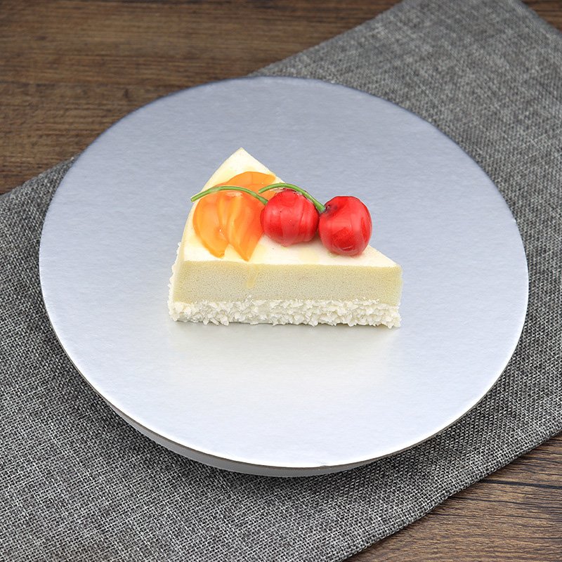 Grease Proof Paper Silver Cake Board 2mm Thick Silver cake board with layered cake – 2mm thick paper base for wedding dessert tables