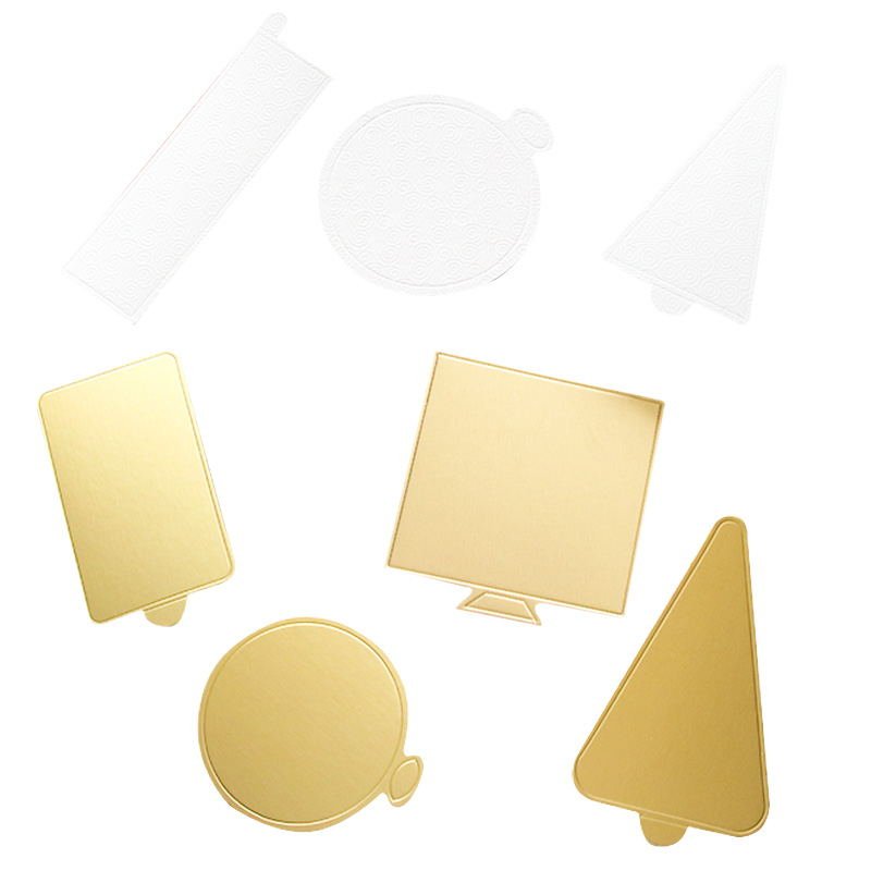 Greaseproof White Small Cake Boards Small white gold cake boards size set – round cardboard bases for baking and catering