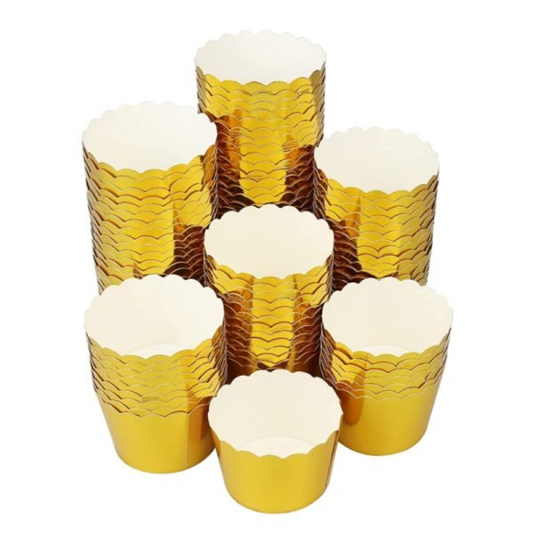 6cm gold foil cupcake wrappers