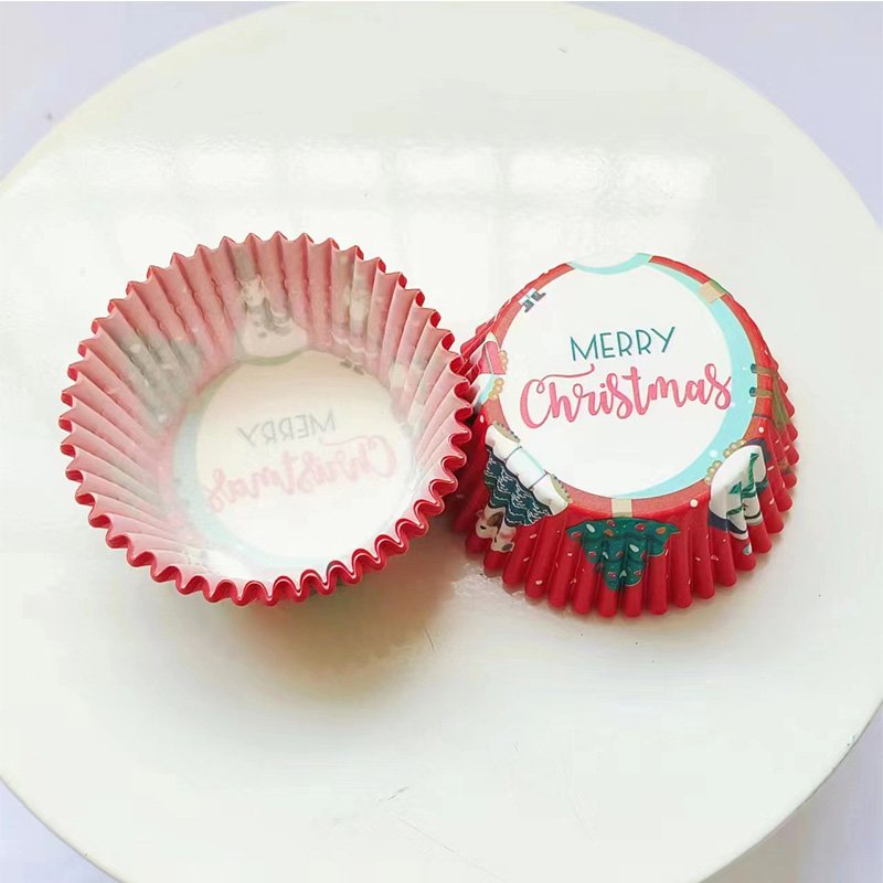 New Design Christmas Paper Baking Cups for Holiday Party Cake Dessert Decoration Christmas paper baking cups top view with snowflake design for winter desserts