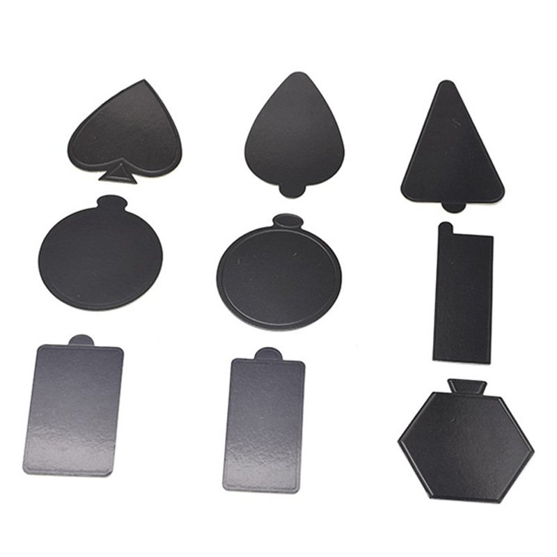 Multi Shape Black Cake Base Boards for Dessert Mousse Bread Wholesale black cake base boards bulk pack affordable for bakeries and cafes