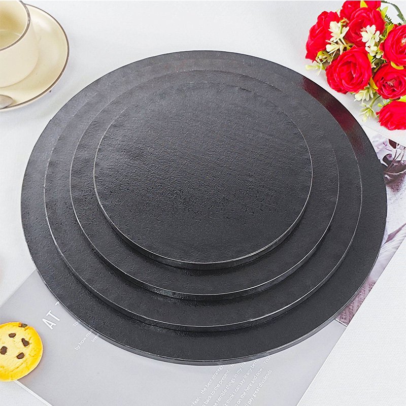 Wholesale Black Round Cake Drums 10 Inch Bulk Cake Boards for Bakeries Wholesale black round cake drums thick and greaseproof for professional cake decorating