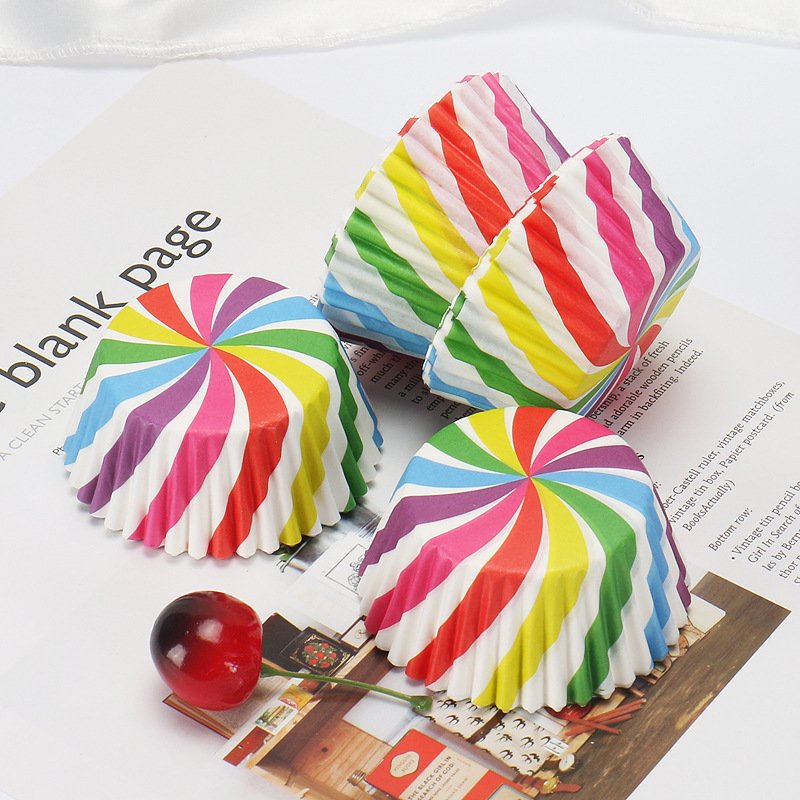 Heat Resistant Colorful Bake Paper Cups Muffin Cupcake Liners Rainbow cupcake liners for birthdays and kids parties