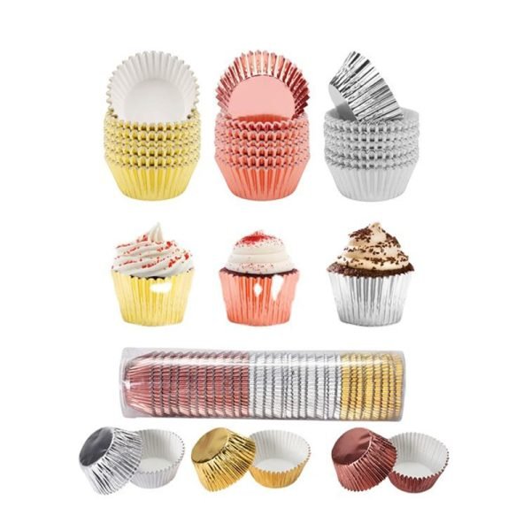Gold rose greaseproof paper cake cups