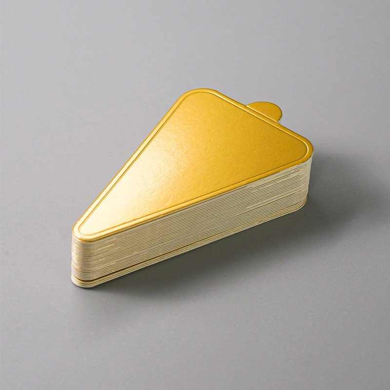 Heart Shaped Mini Gold Cake Boards Dessert Displays Tray Party Birthday Baking Triangle gold cake boards stacked for bakeries and party catering