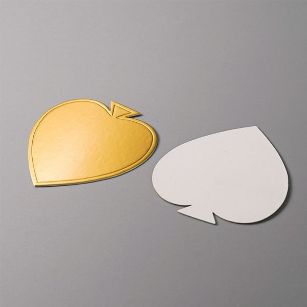 Heart shaped mini gold cake boards