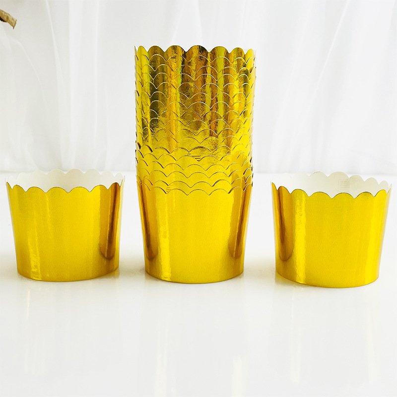 Accept Custom Muffin Paper Cup Cake Liners Gold Wrapper Baking Tools Muffin paper cup gold