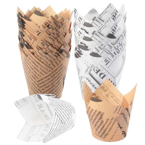 Greaseproof newspaper baking cups