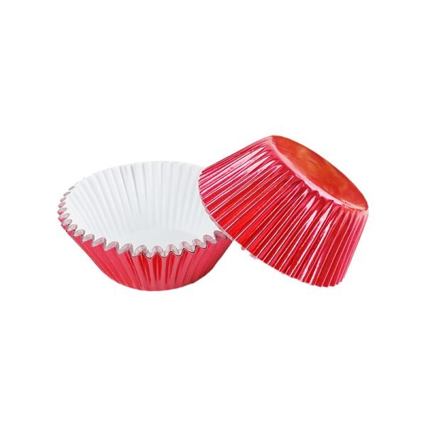 5cm red foil cupcake liners