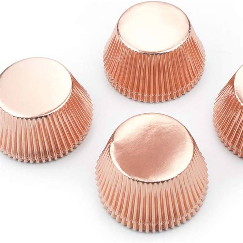 Quality Custom Design Gold Rose Greaseproof Paper Cake Cups Greaseproof gold rose paper cake cups oil resistant custom design for desserts