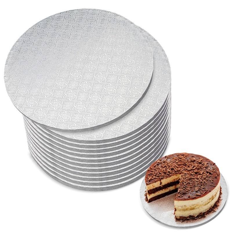 Wholesale Round Sturdy Sliver Cake Drums for Bakeries Gold cake drum with tiered cake for weddings and dessert tables