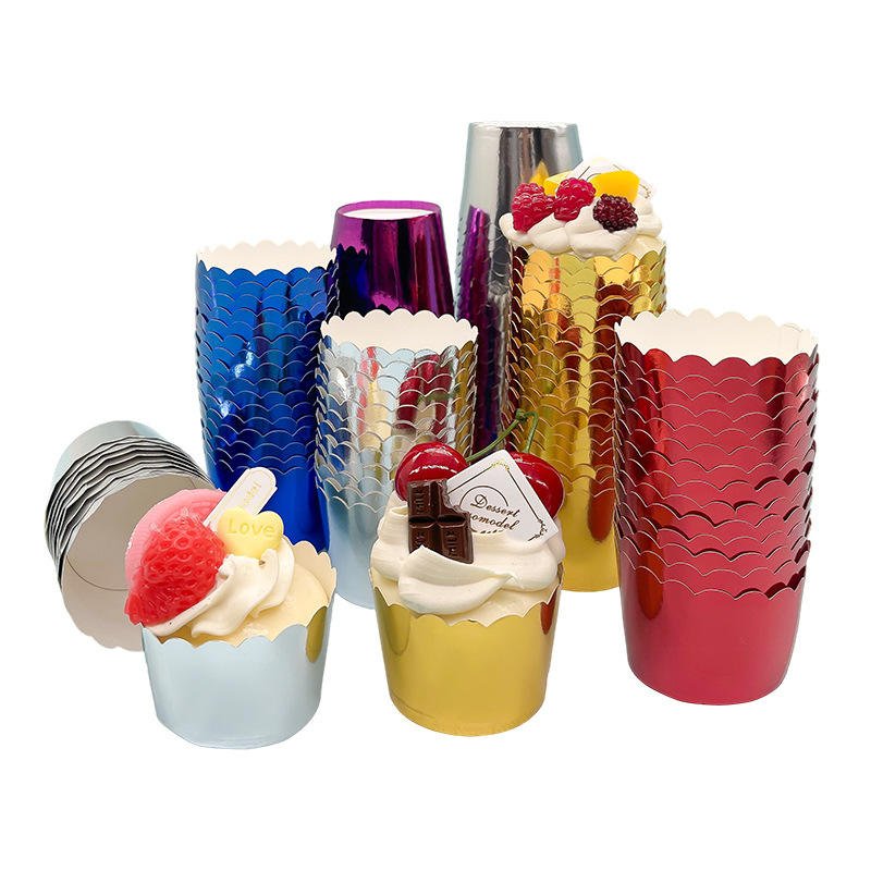 Blue Red and Gold Foil Cupcake Liners Assorted Colors for Baking and Parties Blue red gold foil cupcake liners