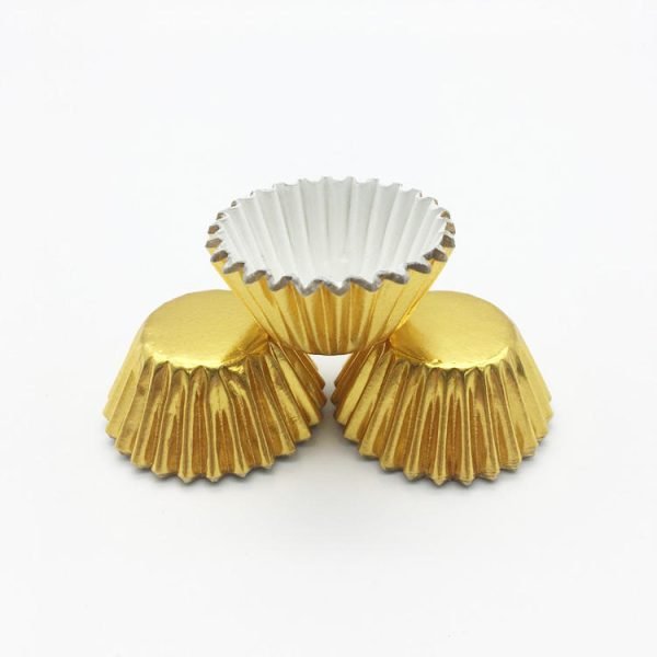 Mini gold foil cupcake liners